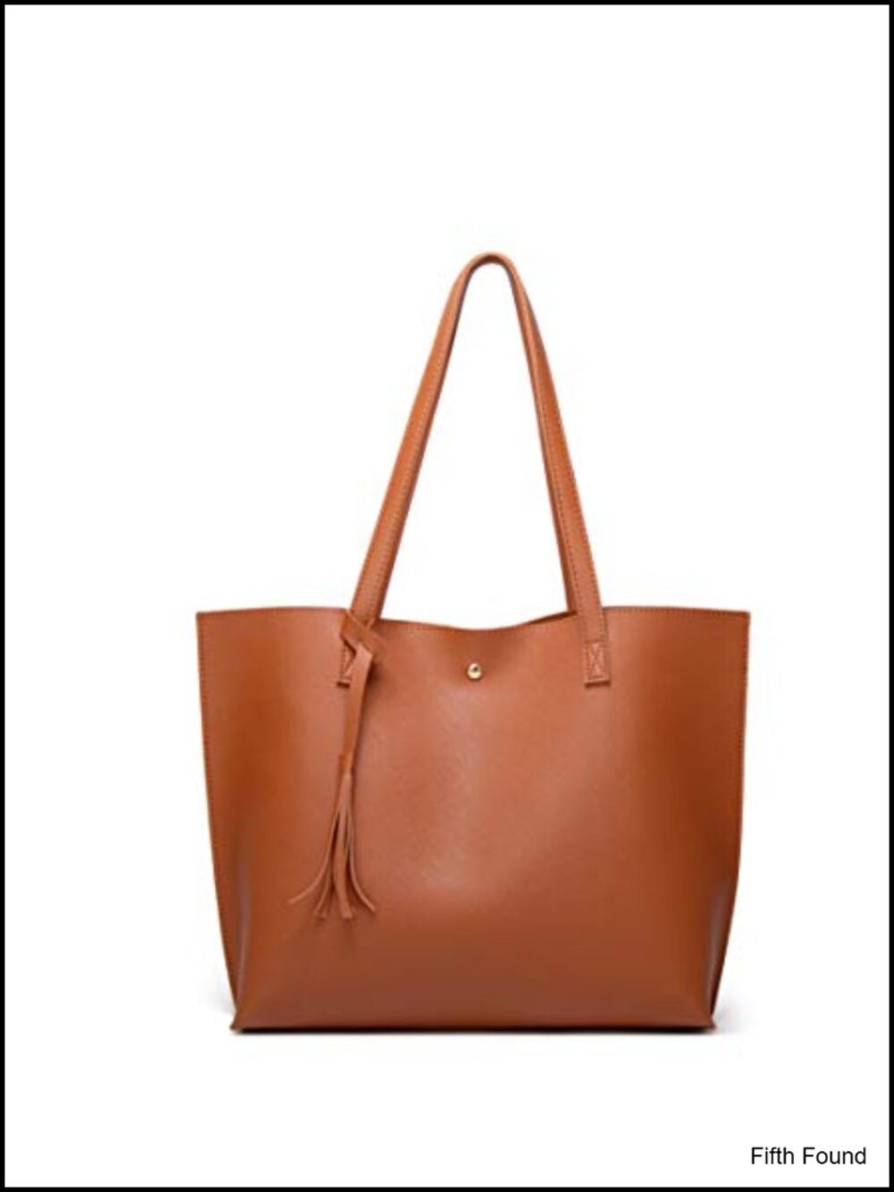 Women's Soft Faux Leather Tote Shoulder Bag, Big Capacity Tassel Handbag